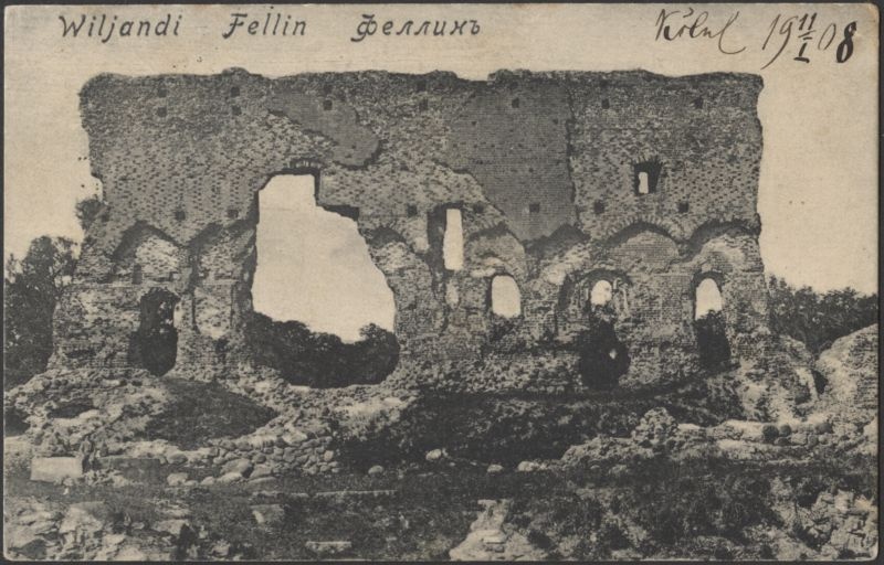 trükipostkaart, Viljandi, Kaevumägi, Suurmüür, selle esine ala, u 1905