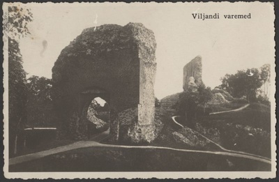 trükipostkaart, Viljandi, Kaevumägi II Kirsimäe poolt, värav, Suurmüür, u 1915  similar photo