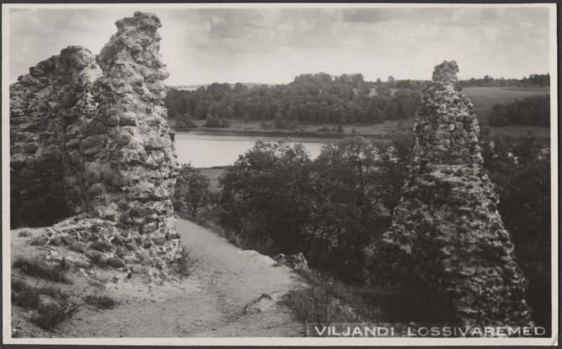 fotopostkaart, Viljandi, Kaevumägi, järvepoolne osa, järv, vastaskallas, u 1925