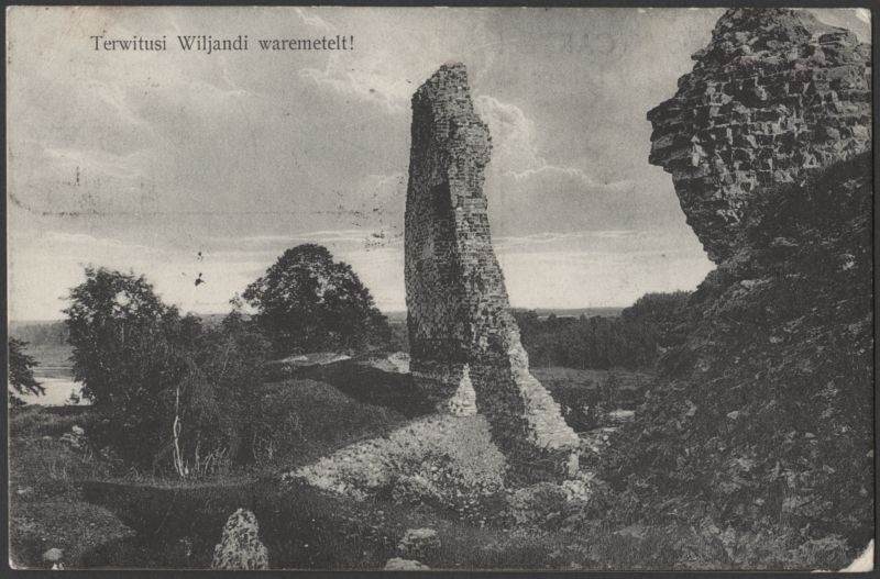 trükipostkaart, Viljandi, Kaevumägi, Mungamüür, järve vastaskallas, u 1905, kirjastus H. Leoke (Wiljandi)