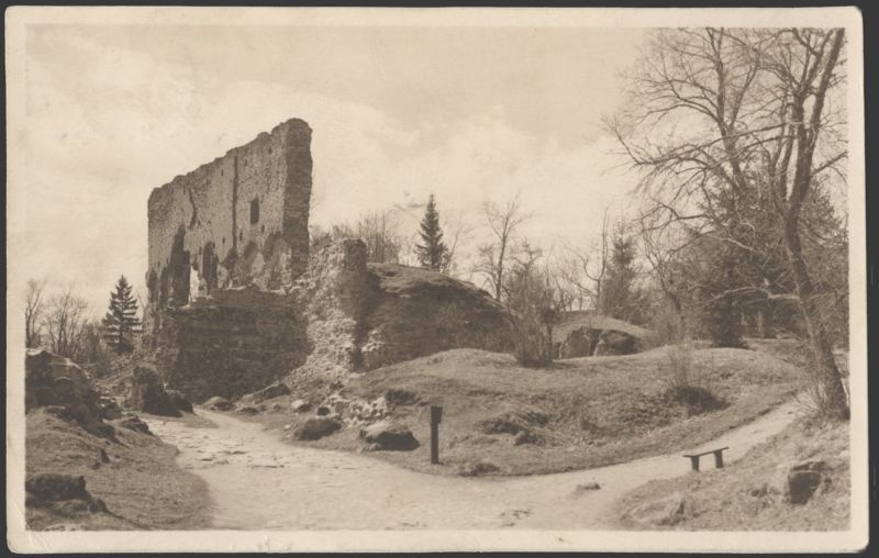 fotopostkaart, Viljandi, Kaevumägi, Suurmüür ja tagune värava poolt, u 1932, foto T. Parri (Viljandi)