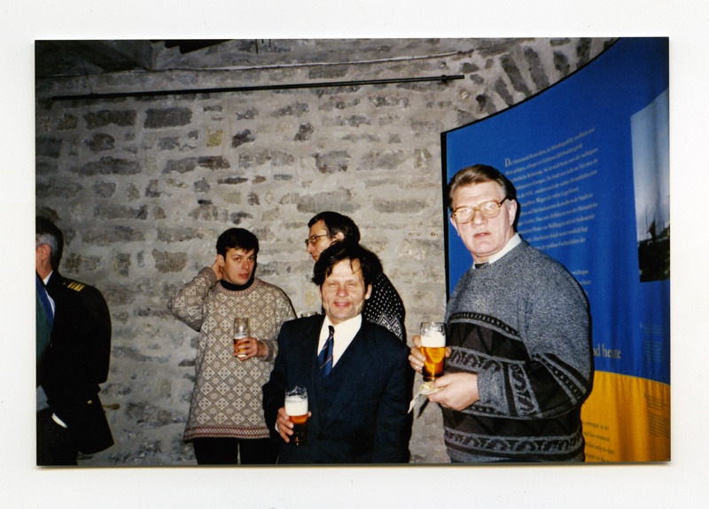 Hollandi näituse "Madalmaade meresõidu hiigelaeg" avamine Meremuuseumis. Esiplaanil Jaak Sammet, Tõnu Kask, Andres Eero ja Roman Matkiewicz