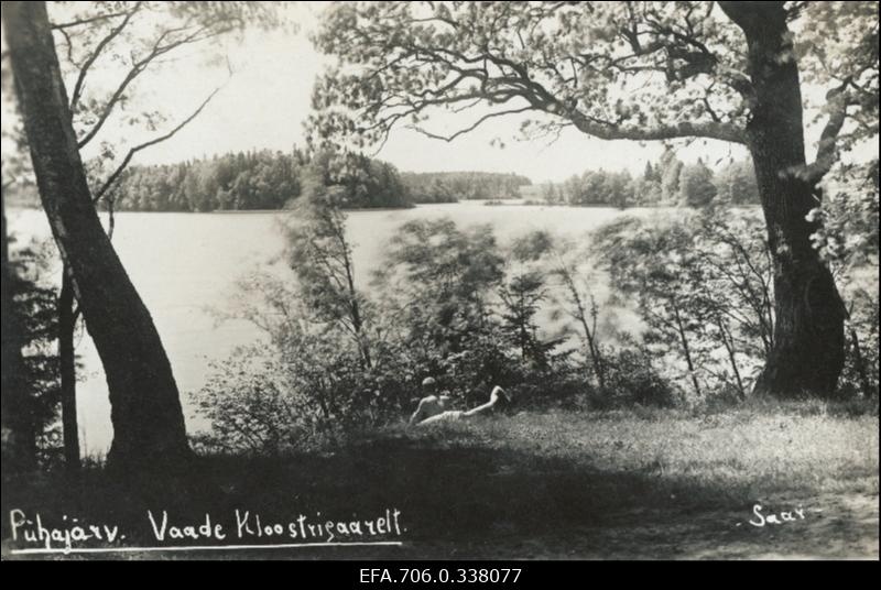 Fotopostkaart. Pühajärv. Vaade Kloostrisaarelt.