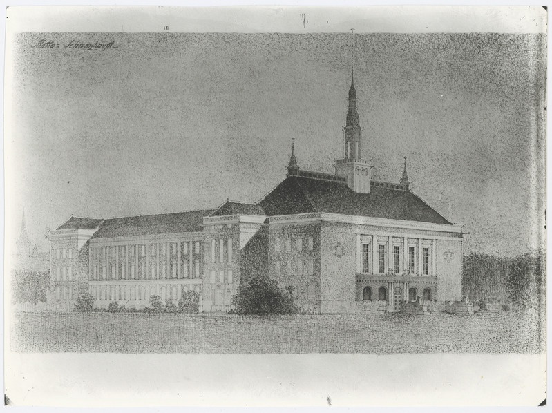 Tallinna uue raekoja võistlusprojekt 1912. aastast.
