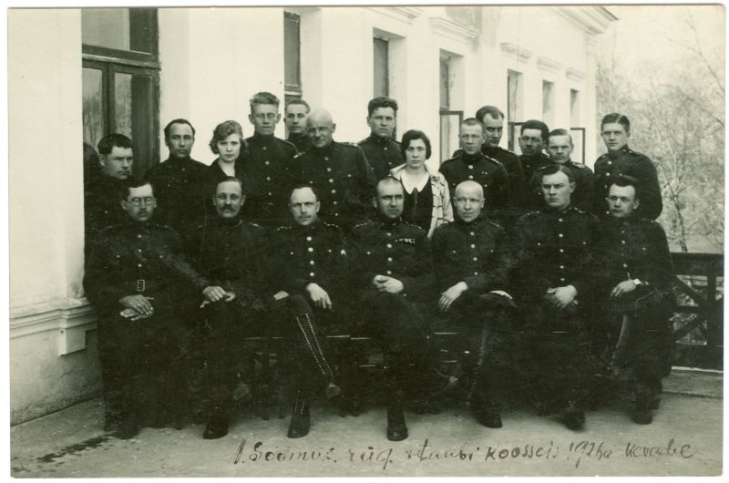 Foto. I soomusrongi rügemendi staabi kooseis, kevad 1926.