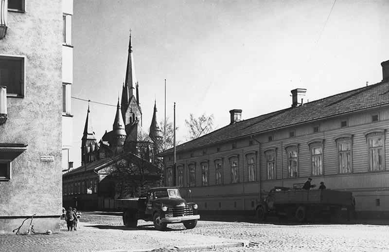 Port Arthurin (Portsan) asuinrakennuksia Rauhankadun varrella