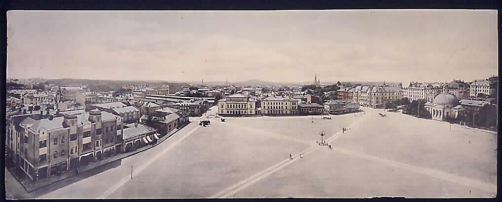 Turku, kauppatorinäkymä torin eteläosaan; ulkokuva; panoraama