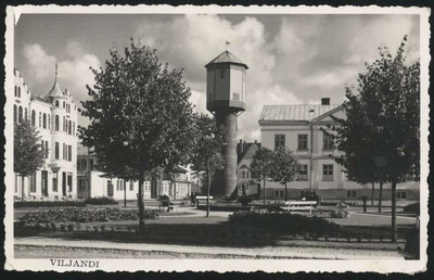 fotopostkaart, Viljandi, Laidoneri plats, veetorn, u 1937  duplicate photo