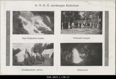 Momente Noorte Meeste Kristliku Ühingu suvelaagrist Keila Joal, fotomontaaž ja -postkaart  duplicate photo