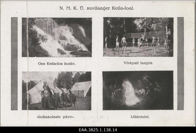Momente Noorte Meeste Kristliku Ühingu suvelaagrist Keila Joal, fotomontaaž ja -postkaart  duplicate photo