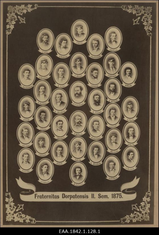 Korporatsiooni Fraternitas Dorpatensise liikmete portreefotod, fotomontaaž
