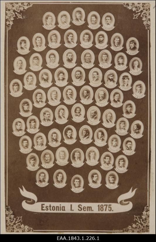 Korporatsioon "Estonia" liikmed 1875. a kevadsemestril, fotomontaaž