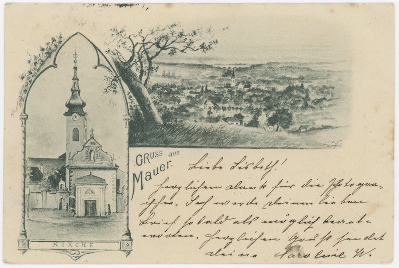 Gruss aus Mauer. Kaks miniatüür võtet: kirik ja maakoht