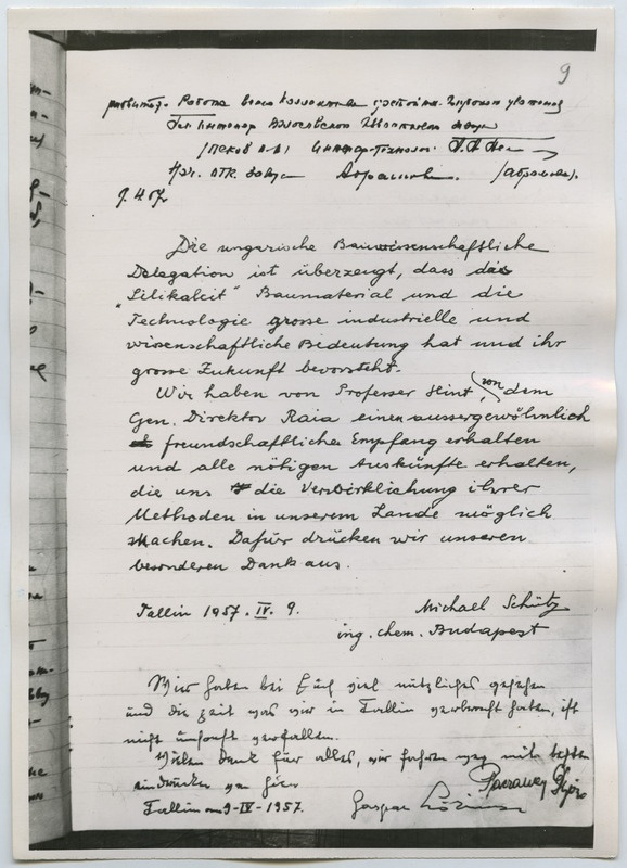 Sissekanne STUPI külalisteraamatusse, 1957. aasta.