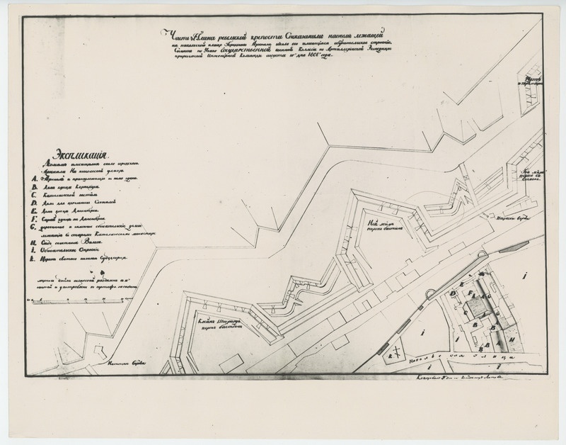 Tallinna kindlustusvööndi osa plaan Väikse-rannavärava juures, 18.08.1801.