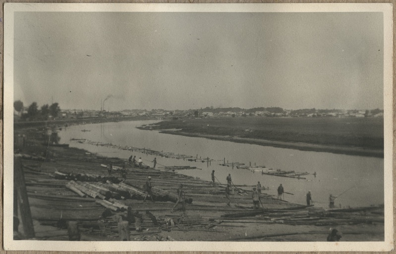 A. M. Lutheri vabriku toormaterjali transport - palkide parvetamine jõel