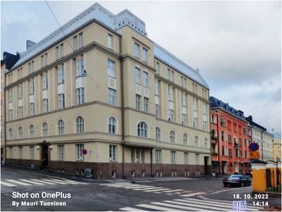 Sauna Marie-Bad, Mariankatu 13a, Kirkkokatu 7. Taustalla Kirkkokatu 5, 3. Mariebad lopetti toimintansa 31.5.1913 rephoto