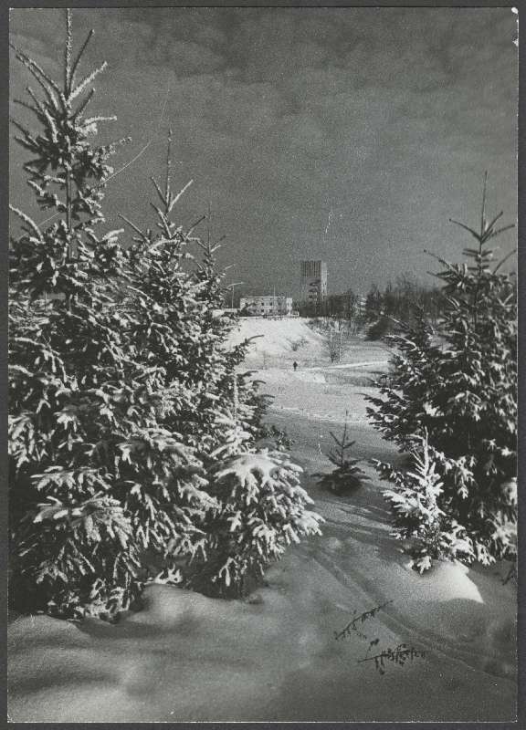 foto, Viljandi, Valuoja org, veetorn, jaanuar 1982, foto E. Veliste