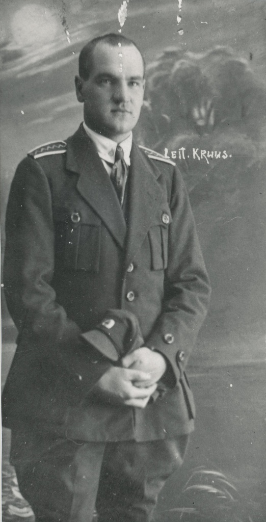 Foto.Kruus, Aleksander - 2. diviisi staabi käskudetäitja ohvitser ja operatiivadjutant 1919.a. Jaan Niiluse foto.(Vabadusrist I/ 3)