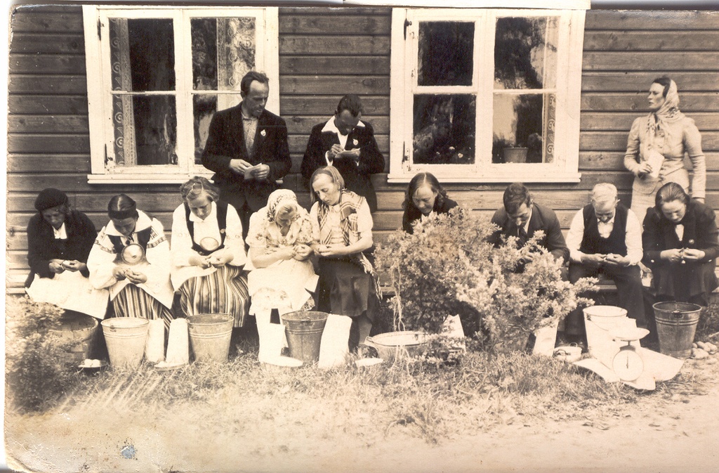 Foto.  Kartulikoorimise võistlused Adistes 1938.a.