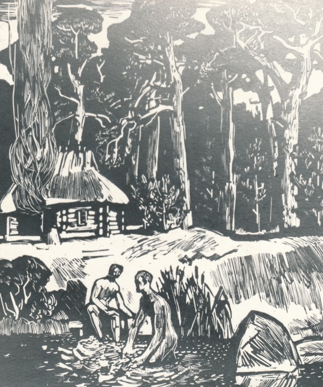 Foto R. Sagritsa graafilisest lehest Saun Kalamel 1968