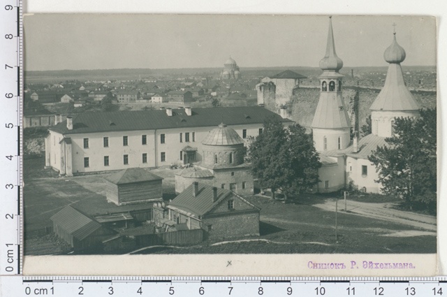 Ivani kindluse hoovi vaade Narvas, kirik Johann Hirmsa ajal