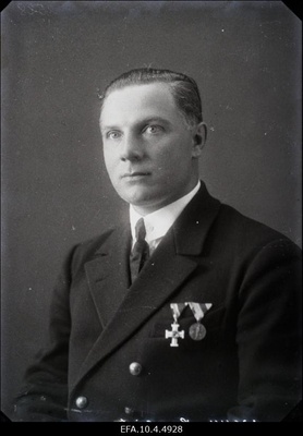 Vabadussõjaaegne Merejõudude juhataja staabi kantseleiülem ohvitseri asetäitja reservis Jüri Saaliste.  duplicate photo