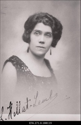 Laulja ja laulupedagoog Ludmilla Hellat-Lemba, (helilooja Artur Lemba õde).  duplicate photo