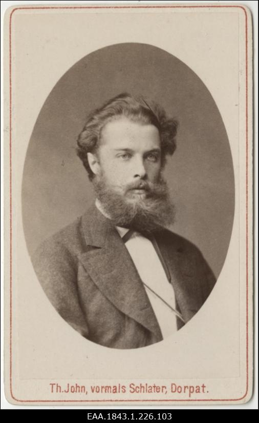 Arvatavasti baltisaksa arstiteadlane dr. Gustav Ernst Victor Reyher, portreefoto