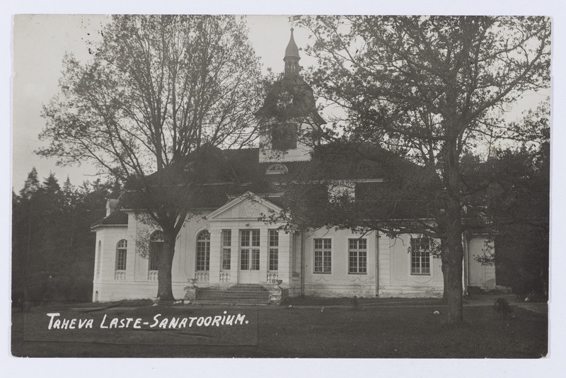 Taheva laste tuberkuloosisanatoorium umbes 1935. aastal (asutatud 1926, asub endises mõisahoones)