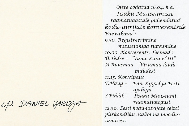 Fotoalbum. Iisaku Muuseum 25; Daniel Vardja 90;