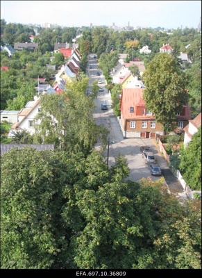 Vaade Peeteli kiriku tornist Pelgulinnale. Preesi tänav.  similar photo