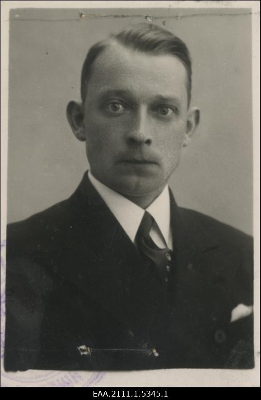 Johannes Adams, Tartu kriminaalpolitsei abikomissar, portreefoto