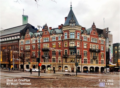 Argos. Helsingfors, hörnet av Norra esplanaden och Mannerheimvägen (urspr. Östra Henriksgatan). rephoto