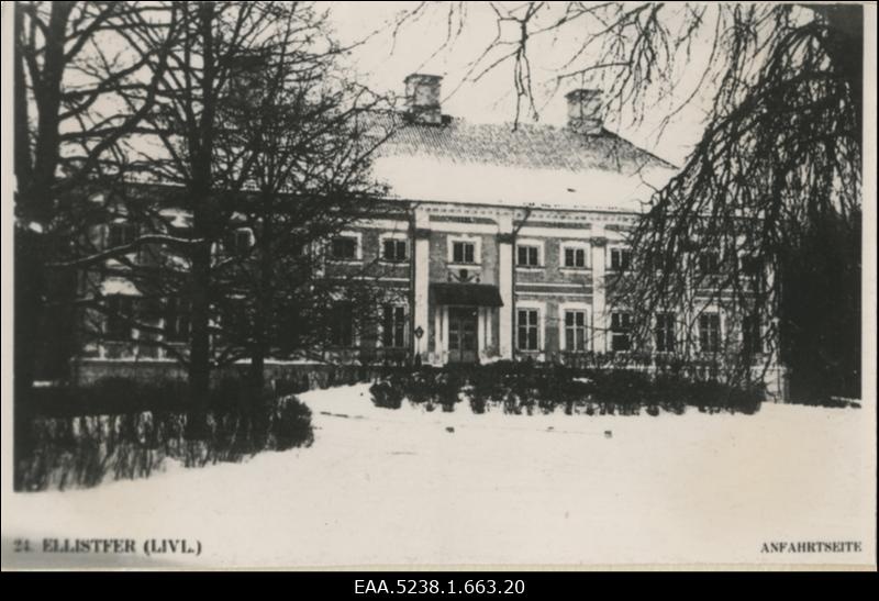 Elistvere mõisa peahoone, repro Heinz Pirangi teoses "Das Baltische Herrenhaus" olevast illustratsioonist