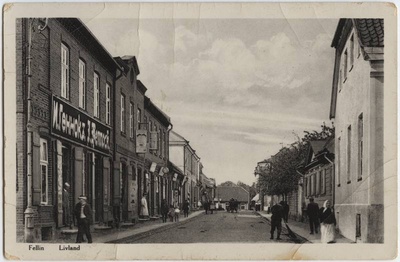 fotopostkaart, Viljandi, Lossi tn, Tartu tn ja Kauba tn vahel, u 1910, Verlag E. Ring (Fellin)  duplicate photo