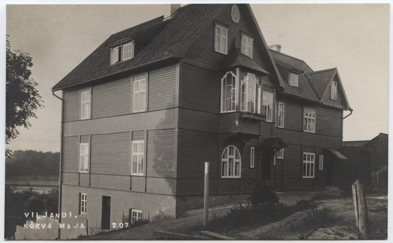 fotopostkaart, Viljandi, Roosi tn 6, Kõiva maja, u 1920, foto J. Riet
