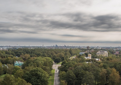 View from Tallinn University of Technology tower towards the city centre. End of the 1930s. rephoto