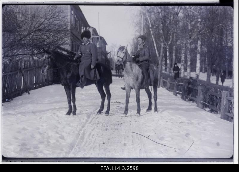 Vabadussõda. Kaks ohvitseri hobustel.