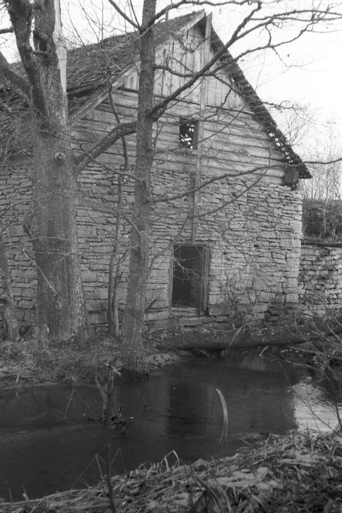 Möldri talu vesiveski Kahala külas,  jõepoolne otsasein.