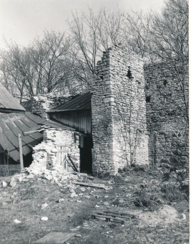 Foto. Vaade linnuse väravatornile. Karja t. 1991.