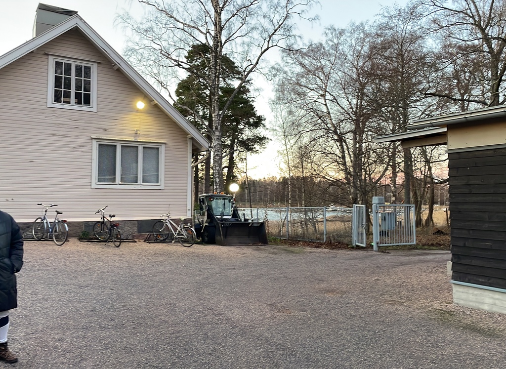 Tamminiemi, lapsia Tamminiemen pihalla 1900-luvun alkuvuosina rephoto