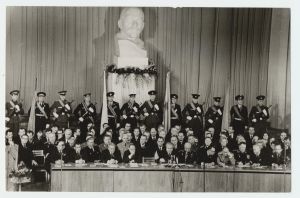 EKP Keskkomitee ja ENSV Ülemnõukogu koosolek. Vaade piduliku koosoleku presiidiumile