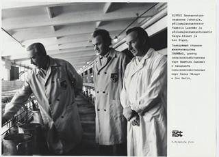 Loomakasvartusinstituudi seakasvatuse osakonna teadlased Vambola Laanmäe, Kalju Eilart ja Leo Nigul