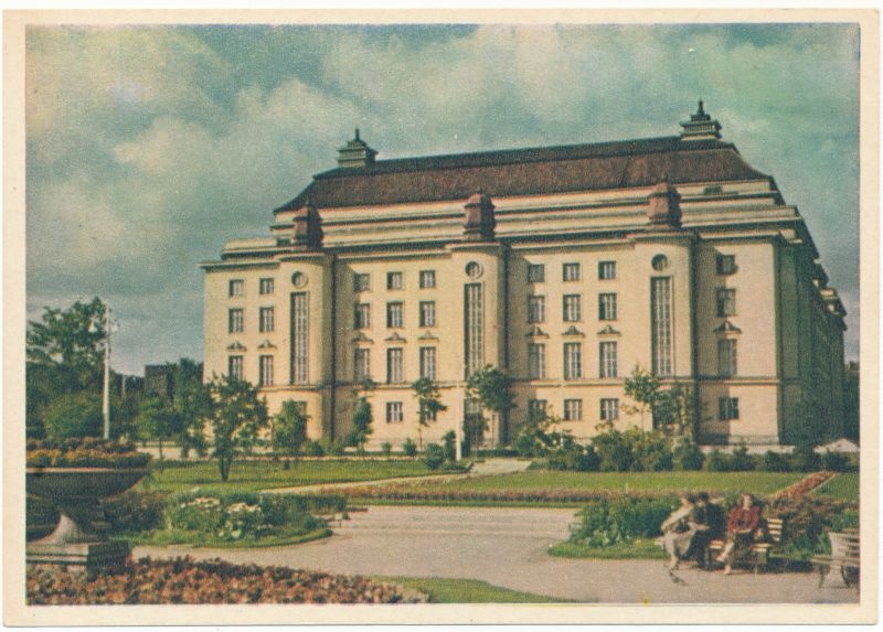 Postkaart. Tallinna vaade. Teater Estonia. 1955.