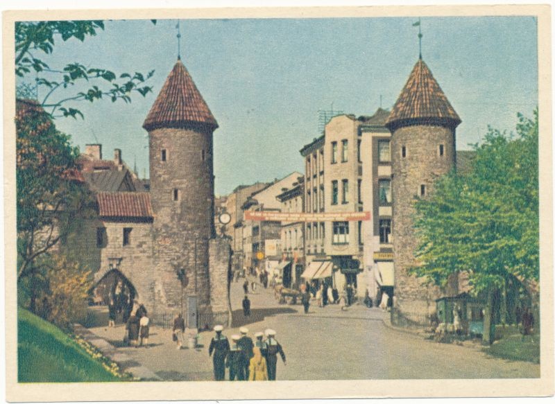 Postkaart. Tallinna vaade. Viru tänav. 1955.