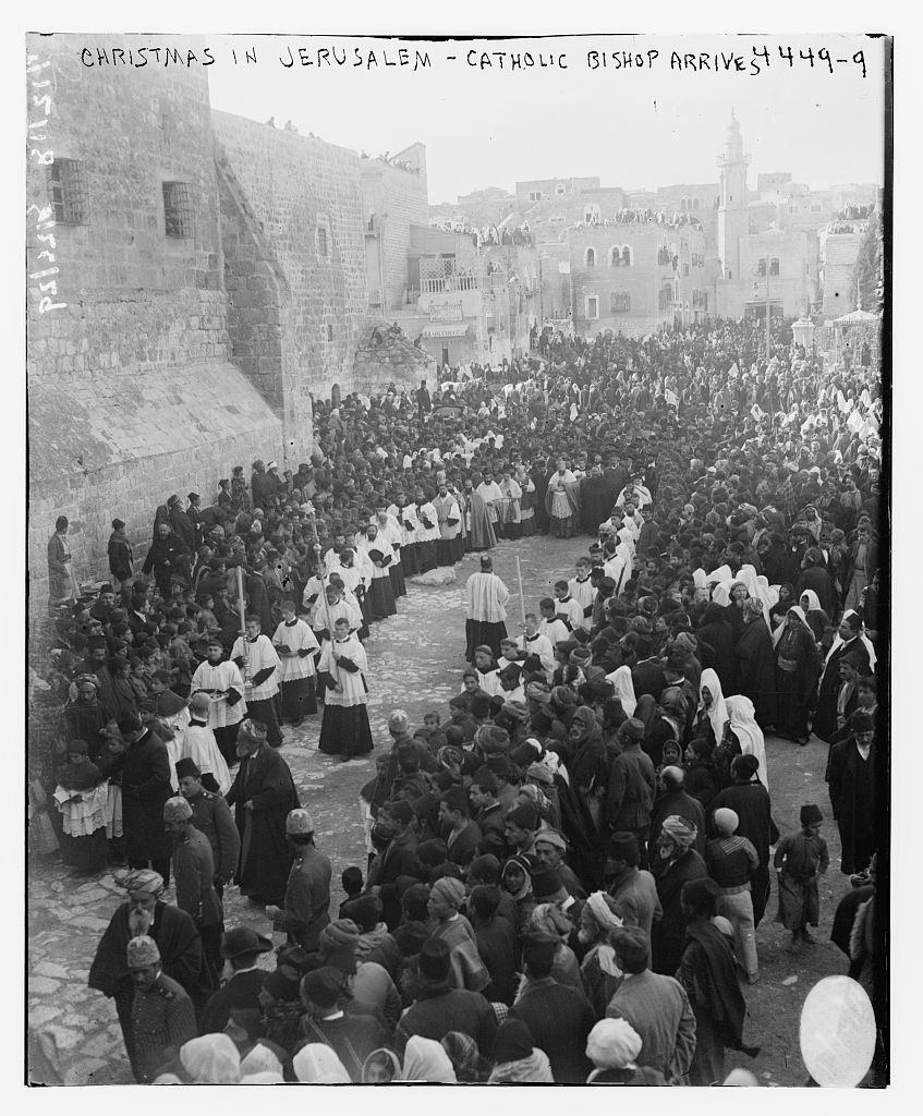 Christmas in Jerusalem [i.e. Bethlehem] -- Catholic Bishop arrives (Loc)