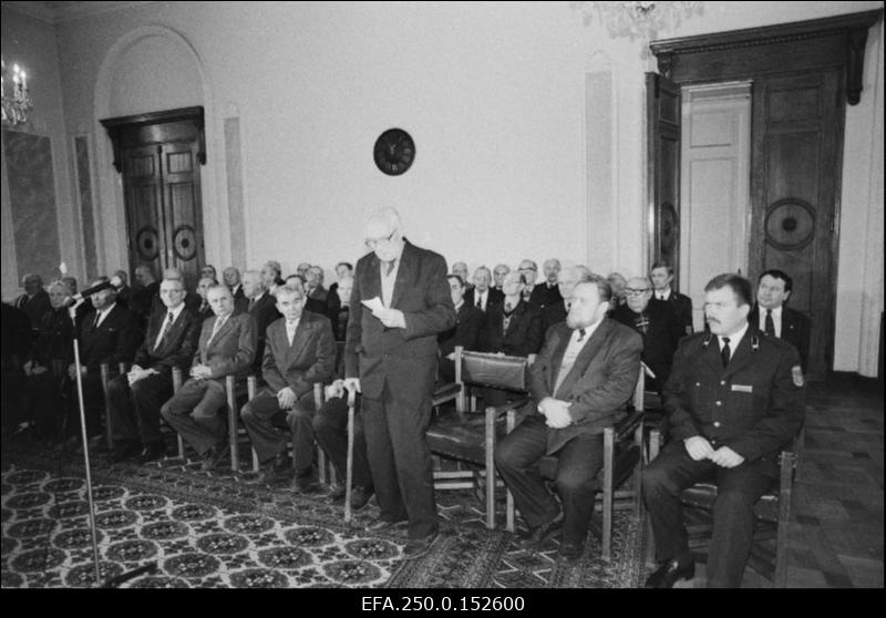 Kaitseliidu veteranid Eesti Kaitseliidu 75. aastapäeva tähistamisel Toompea lossis.