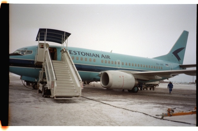 Estonian Airi lennuk Boeing 737 Tallinna lennuväljal