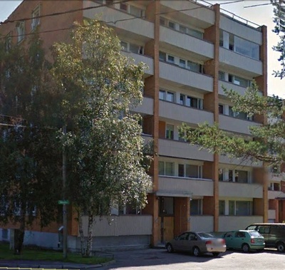 Punktelamu Tallinnas Ilmarise tn, hoone vaade. Arhitektid Ants Mellik, Endel Laasi rephoto